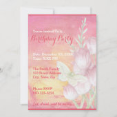 独自のTulipバタフライパーティの招待状 招待状 (正面)