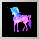 独自のUnicornフォトシルエットブラックを作成 ポスター (正面)