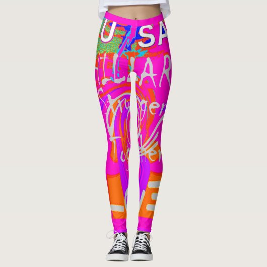 独自のUSAベビーピンクウィークエンドラウンジの作成 レギンス (正面)