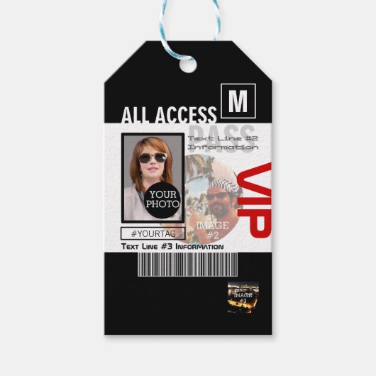 独自のVIPパスを作成する8つの方法をカスタマイズする ギフトタグ (正面)