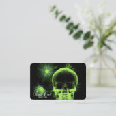 独自のX線スカルと花を作成 名刺 (スタンド正面)