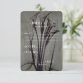 独自のX線ヴィンテージウェディングカラユリを作成 出欠カード (スタンド正面)