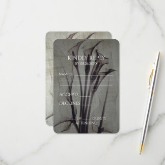 独自のX線ヴィンテージウェディングカラユリを作成 出欠カード