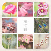 独自パーソナライズされたのフォトコラージュの作成   スクエアペーパーコースター (正面)