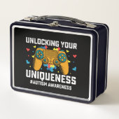 独自性を解き放つ自閉症ゲーマー メタルランチボックス (正面)