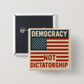 独裁政権ではない民主主義 缶バッジ (正面&裏面)