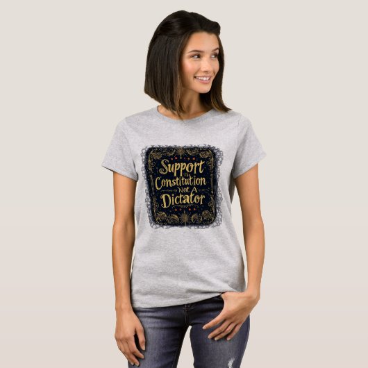 独裁者ではなく憲法を支持する Tシャツ (正面フル)