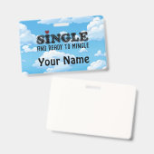 独身で出会いを求めてる バッジ (正面＆裏面)