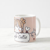 独身のかわいこちゃんアニメかわいい コーヒーマグカップ (正面右)