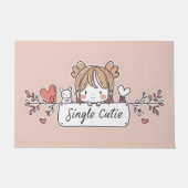独身のかわいこちゃんアニメかわいい ドアマット (正面)