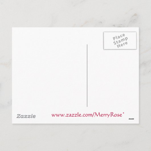 独身のなかわいらしいピンクは上がりました シーズンポストカード (裏面)