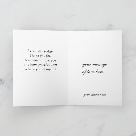 独身のなゴシック様式ばら色のバレンタインデーカード シーズンカード (内部)