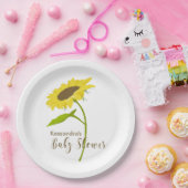 独身のなヒマワリのベビーシャワーのプレート ペーパープレート (パーティー)