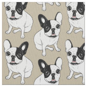 独身のなフード付きのBrindle雑色のFrenchie ファブリック (クローズアップ)