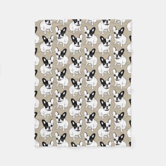 独身のなフード付きのBrindle雑色のFrenchie フリースブランケット (正面)