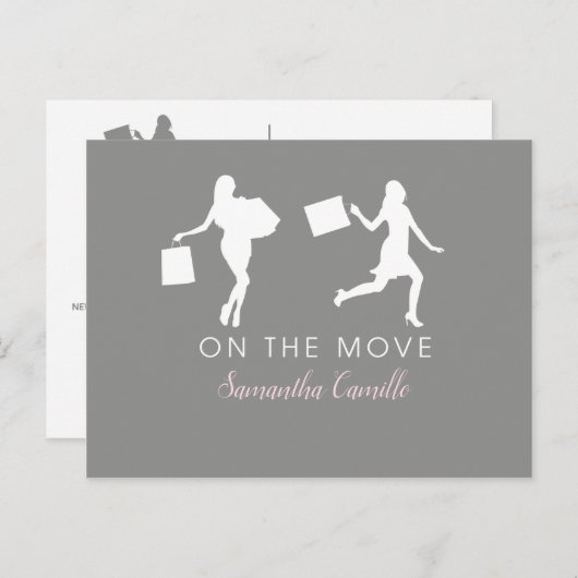 独身のな女性の移動発表の都市生活 ポストカード (正面/裏面)