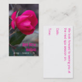 独身のな曲がるピンクのバラの写真のアポイントメント 予約カード (正面/裏面)
