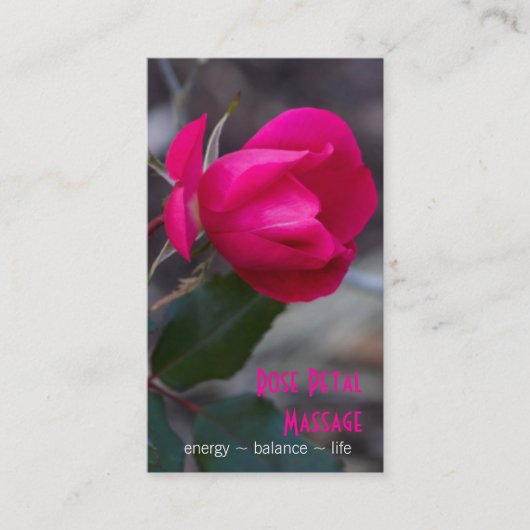 独身のな曲がるピンクのバラの写真のアポイントメント 予約カード (正面)