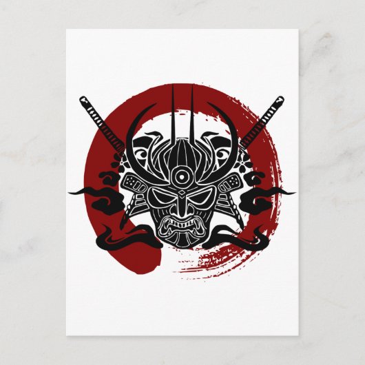 独身のな武士のEnsoの血の円 ポストカード (正面)