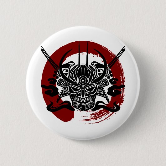 独身のな武士のEnsoの血の円 缶バッジ (正面)