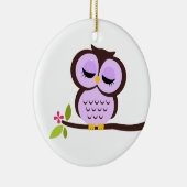 独身のな紫色のフクロウ セラミックオーナメント (右)
