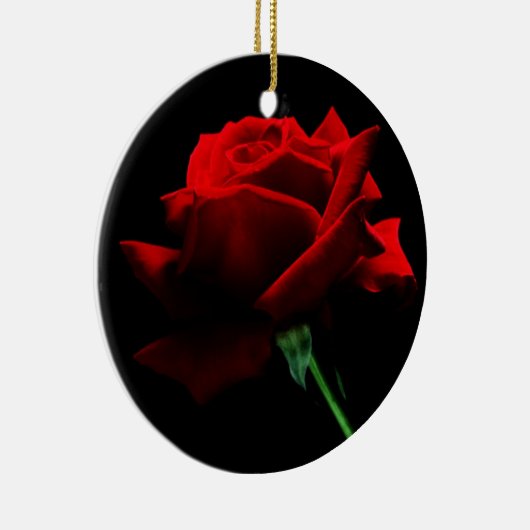 独身のな赤いバラのオーナメント セラミックオーナメント (右)