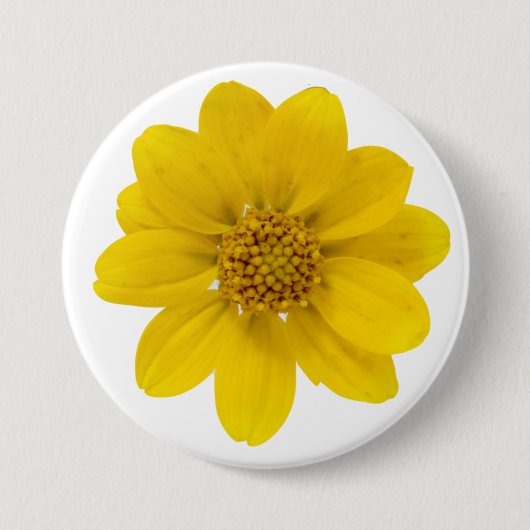 独身のな黄色によって集中させる野生の花の写真 缶バッジ (正面)