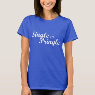 "独身のなPringle"の女性のTシャツの青 Tシャツ