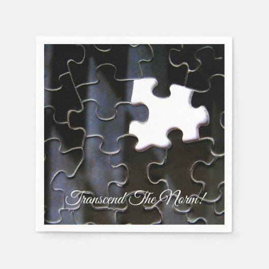 独身のの恋しく思パズルピース接写 スタンダードカクテルナプキン (正面)