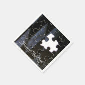 独身のの恋しく思パズルピース接写 スタンダードカクテルナプキン (角)