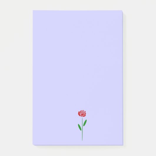 独身のアールデコレッドローズ葉グリードとステム ポストイット (正面)