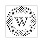 独身のイニシャルモノグラム丸点々のある枠#3CO セルフインキングスタンプ (デザイン)