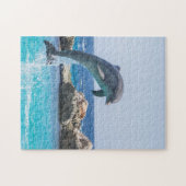 独身のイルカ跳躍 ジグソーパズル (横)