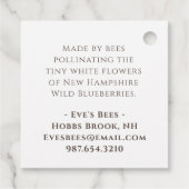 独身のオリジンハニー製品連絡情報メッセージカード フェイバータグ (裏面)