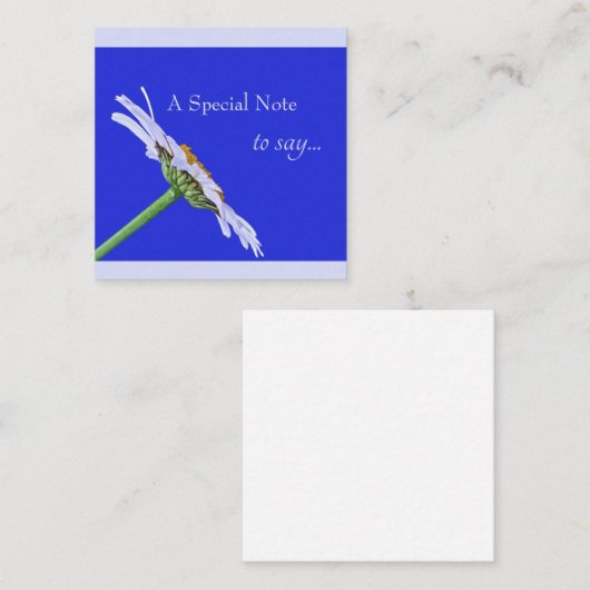 独身のデイジーフラワーオンキャンバス ノートカード (正面/裏面)