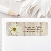 独身のデイジーフラワー&ライトカントリー素朴ウッド ラベル (インサイチュ)