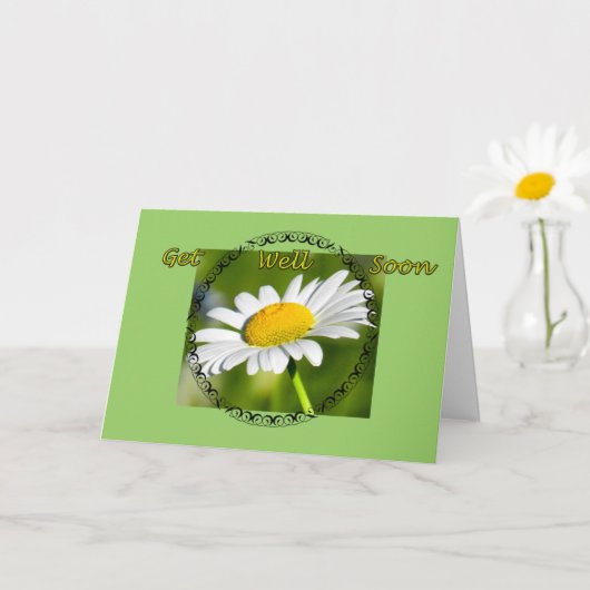 独身のデイジーGet Well Card カード (小さな植物)