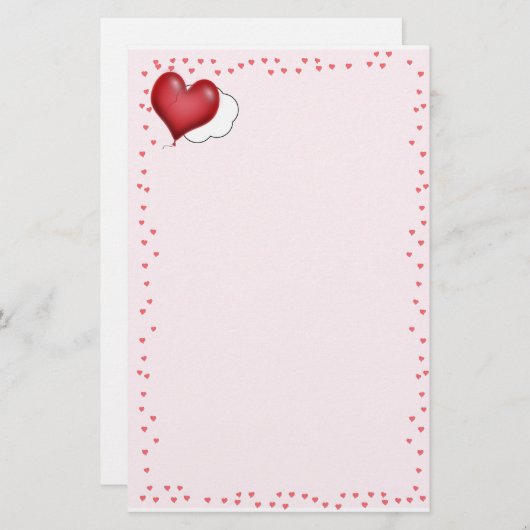 独身のハートバ飛んでいるルーロ 便箋 (正面/裏面)