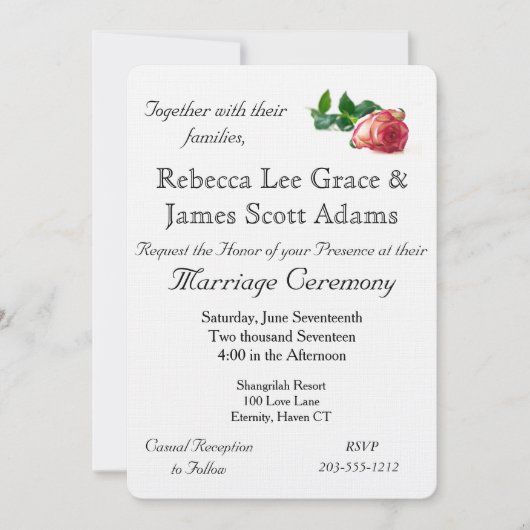 独身のバラリネン付き/封筒 – HAMbyWhiteGlove 招待状 (正面)