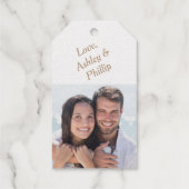 独身のバラ写真テンプレート結婚の感謝 ギフトタグ (裏面)