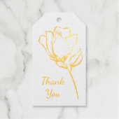 独身のバラ写真テンプレート結婚の感謝 ギフトタグ (正面)