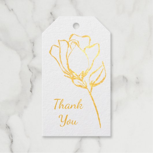 独身のバラ写真テンプレート結婚の感謝 ギフトタグ (正面)