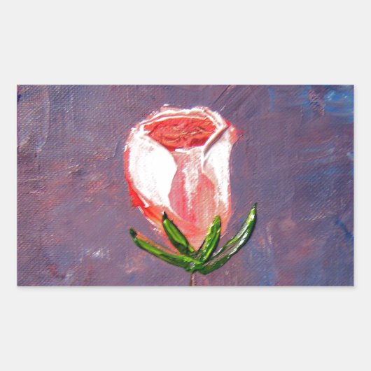 独身のバラ 長方形シール (正面)