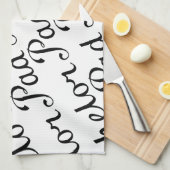 独身のパッドの斜めの原稿パターンB&WII キッチンタオル (四つ折り)