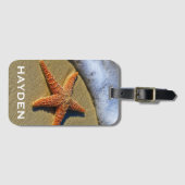 独身のヒトデビーチパーソナライズされた ラゲッジタグ (正面横)