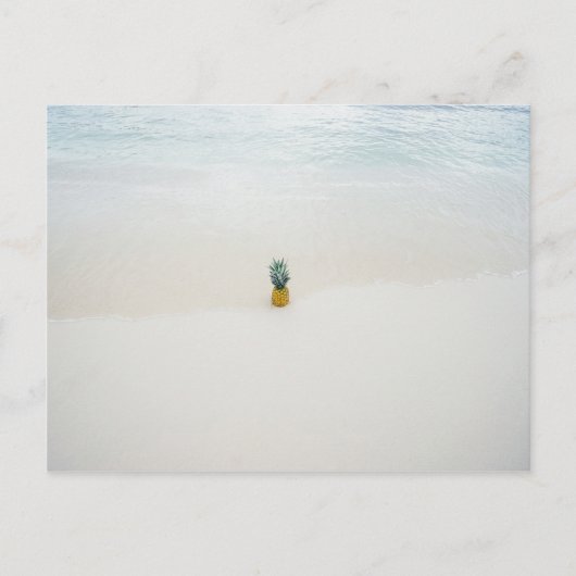 独身のビーチのパイナップル ポストカード (正面)