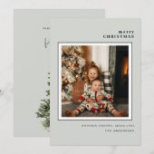 独身のフォトクリームホリデーツリーフラットホリデーカード シーズンカード (正面/裏面)