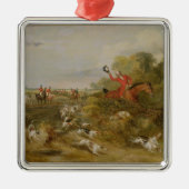 、独身のホール猟犬でおおいます1836年(cの油 メタルオーナメント (正面)