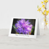 独身のボタンのヤグルマギク-幸せな記念日 カード (黄色い花)