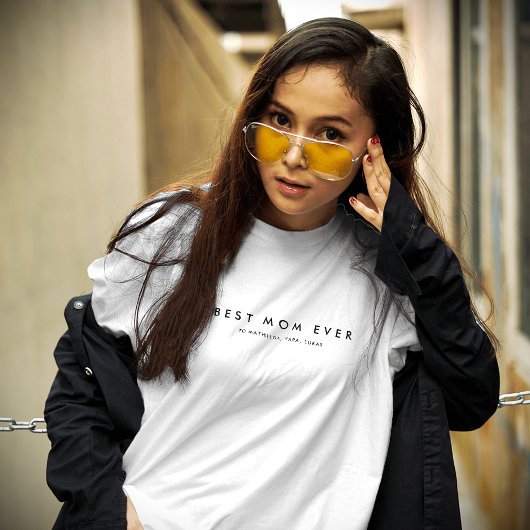 独身のモダン最高のお母さんホワイト Tシャツ